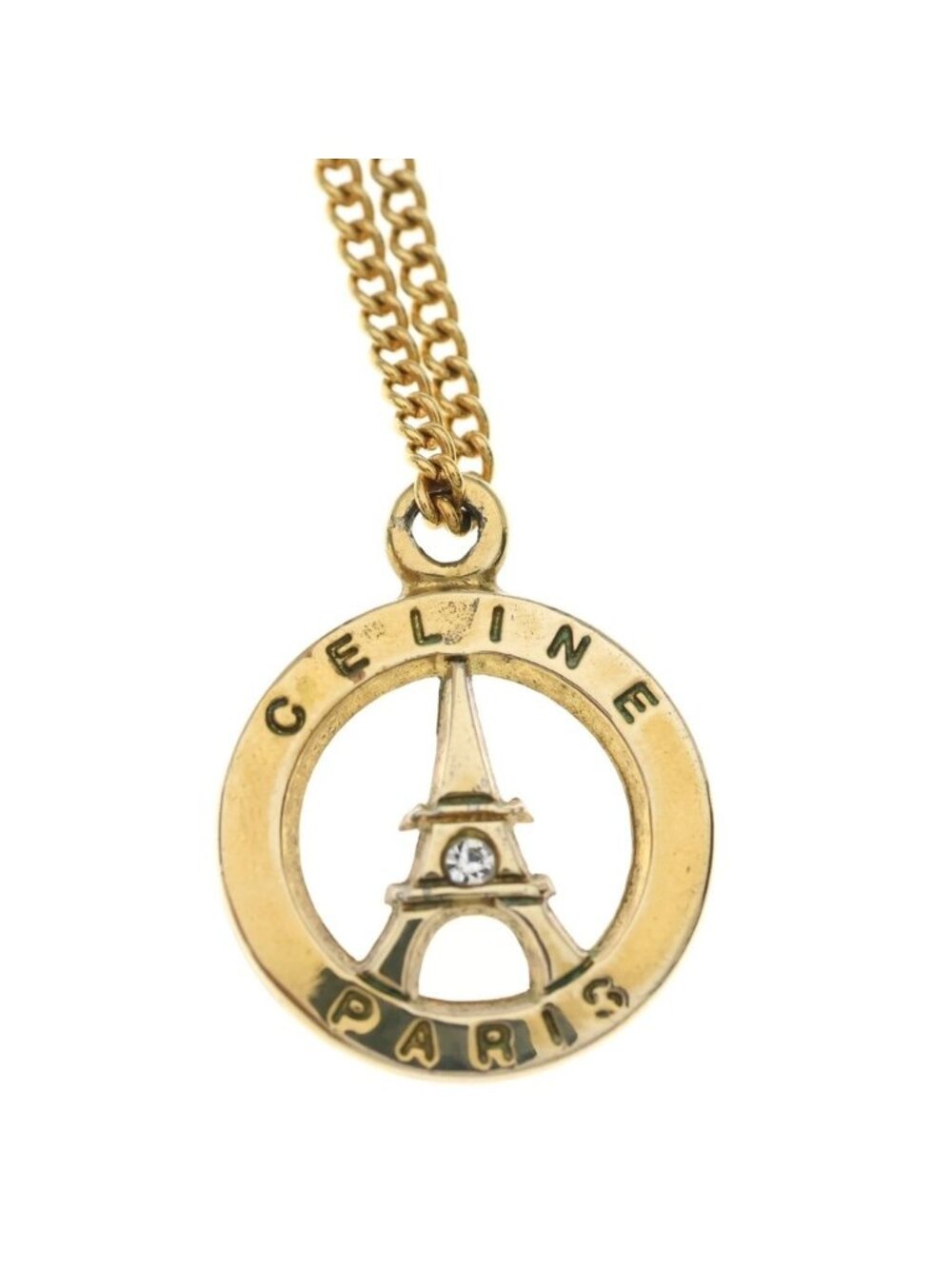 Celine Eiffel Tower Necklace Gold - Picture 3 of 6